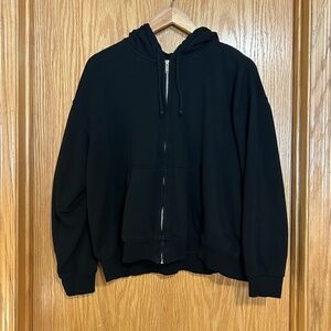Black Zip-Up Hoodie - H&M - Size M